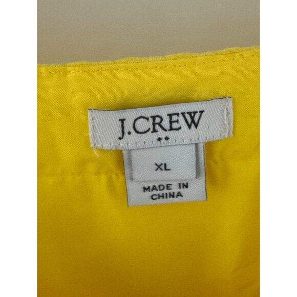 J. Crew Bright Yellow Basketweave Cold Shoulder Sundress Size XL‎ Summer - Picture 9 of 11